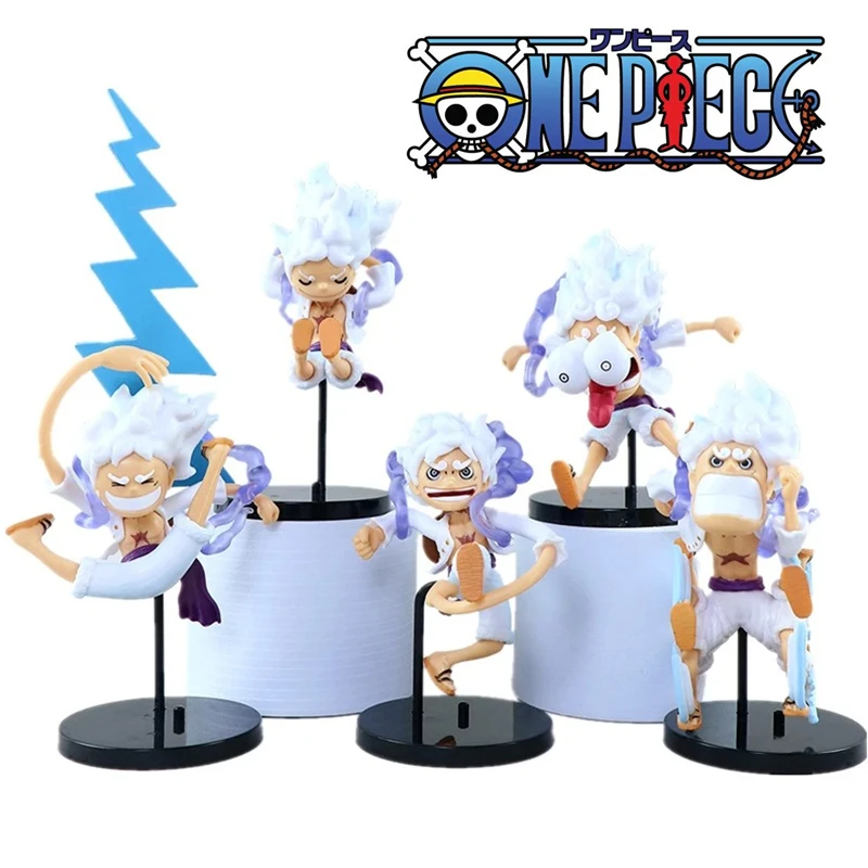 5 ชิ้นชุดอะนิเมะวันพีช Q รุ่น PVC ของเล่นรูปปั้นเกียร์ 5 เทพเจ้าแห่งดวงอาทิตย์ นิก้า ลูฟี่แอ็คชั่นฟิกเกอร์ตัวละครเครื่องประดับเดสก์ท็อป