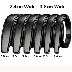2.4 2.8 3.0 3.2 3.5 3.8cm Width Genuine Belt No Buckle Men Pin Buckle Leather Black Cowhide Belt Body without Buckle Strap