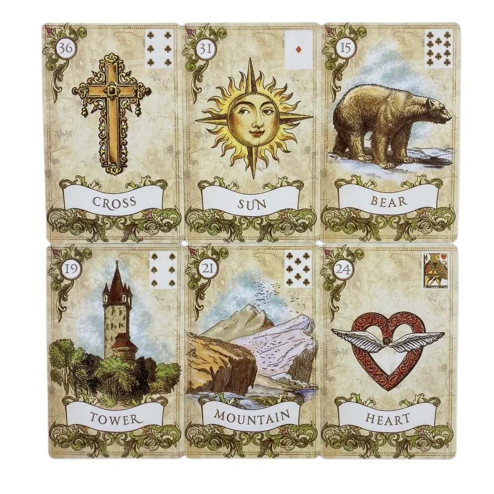 올드 스타일 Lenormand 점술 타로 카드 영어 버전 A 38 오라클 데크 운세 운명 Borad Games 카드 놀이
