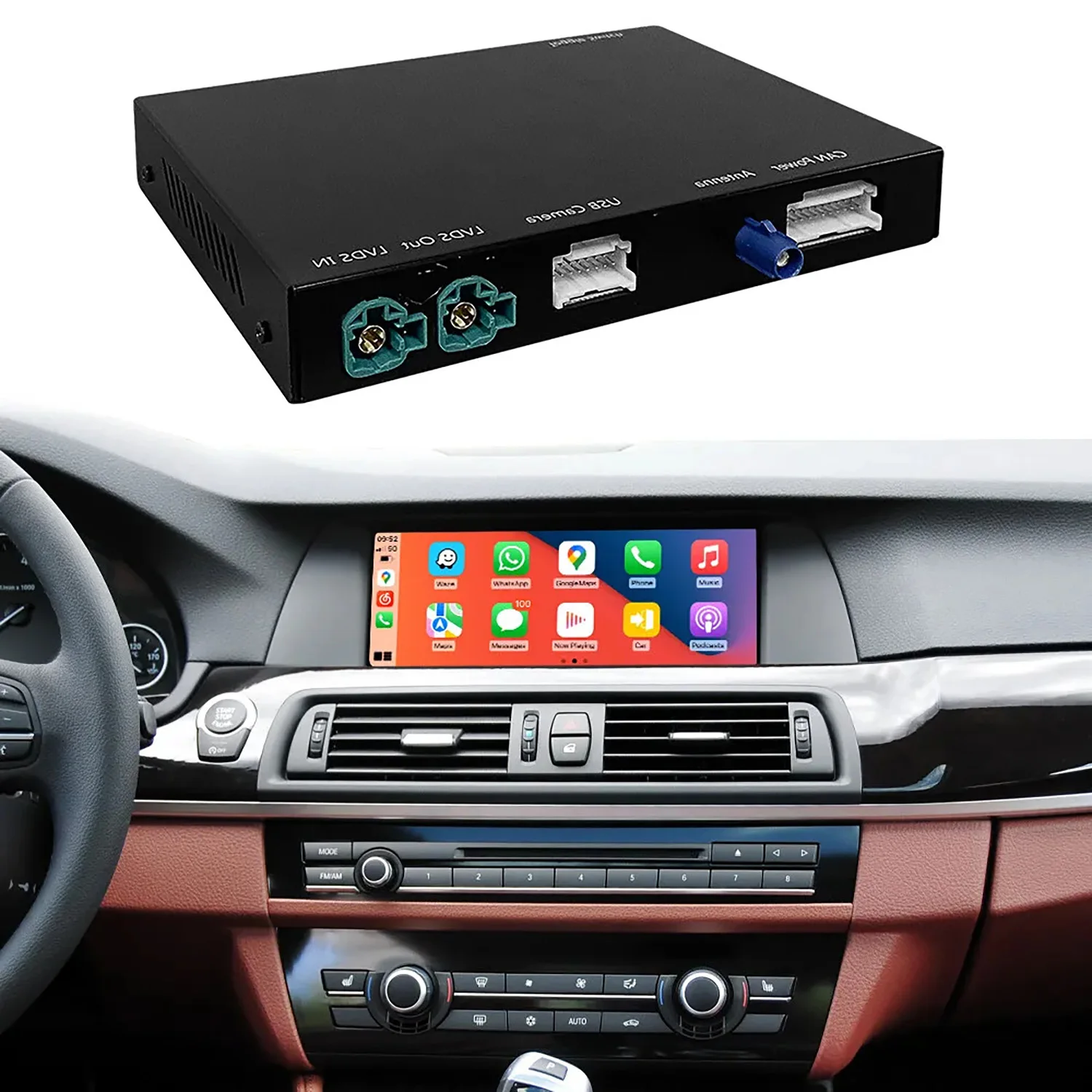 New Wireless CarPlay Android Auto for BMW CIC 1 3 5 7 6 Series X1 X3 X5 F10 F11 F07 GT F01 F02 F03 F04 E60 E84 E70 F25