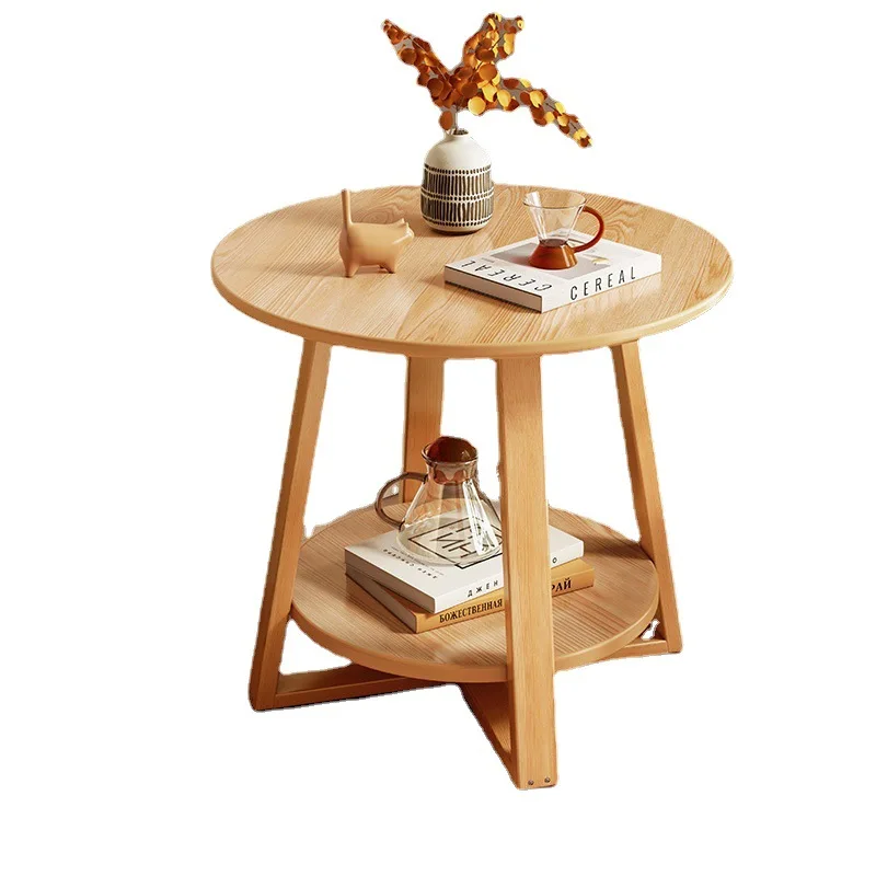 

Round table small table small sofa small edge few solid wood bedroom mini bedside table shelf balcony coffee