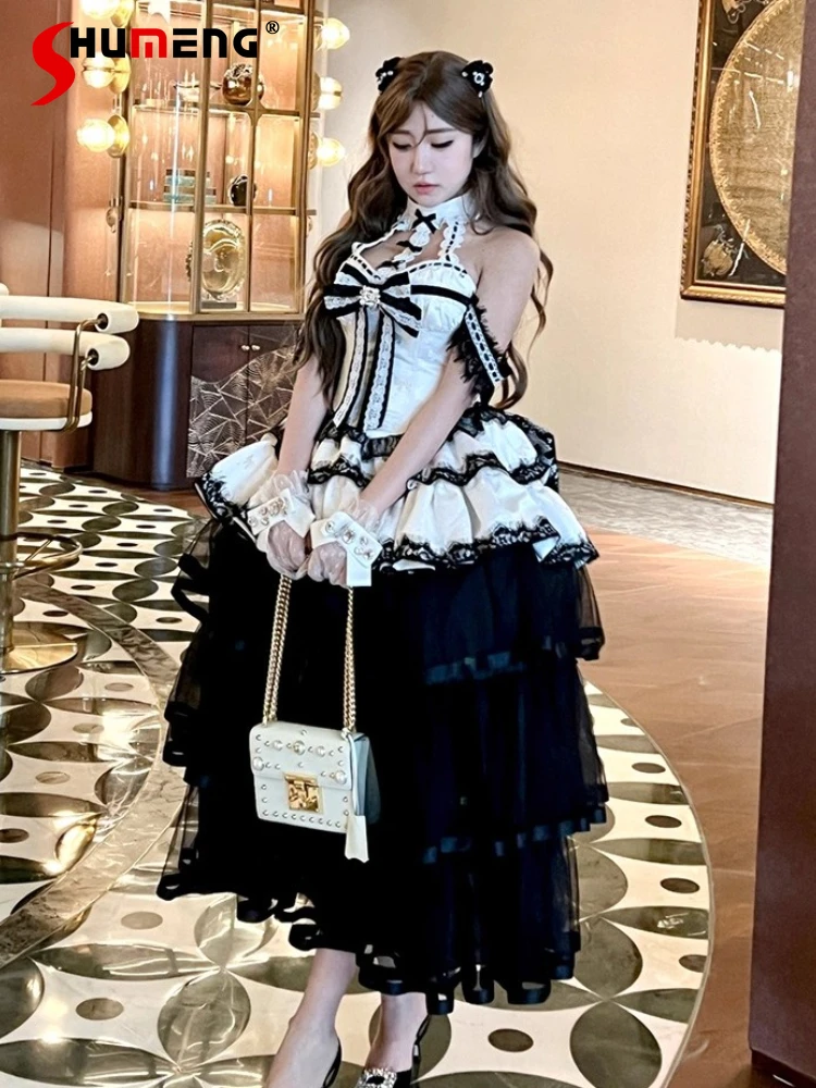 حفلة عيد الميلاد الأميرة لوليتا فستان شبكة SK مجموعة المرأة سليم صالح خارج الكتف الرسن الذكرى عيد ميلاد فستان سهرة #1