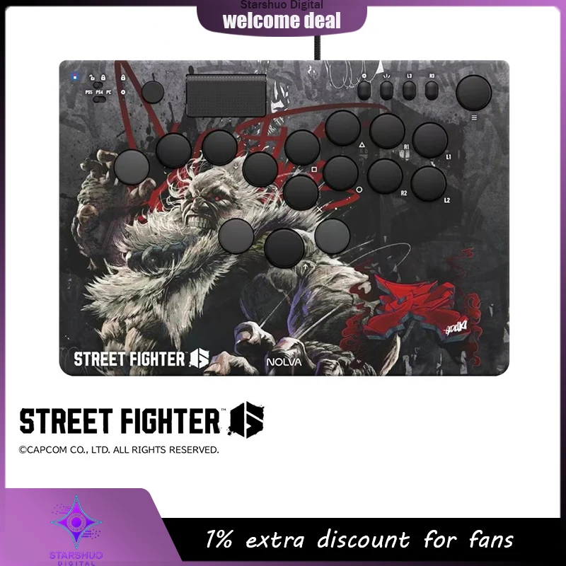HORI NOLVA Street Fighter 6 Limited Edition Mechanical Full-Button Arcade Controller Hitbox For PS5 PS4 PC Fighting Games