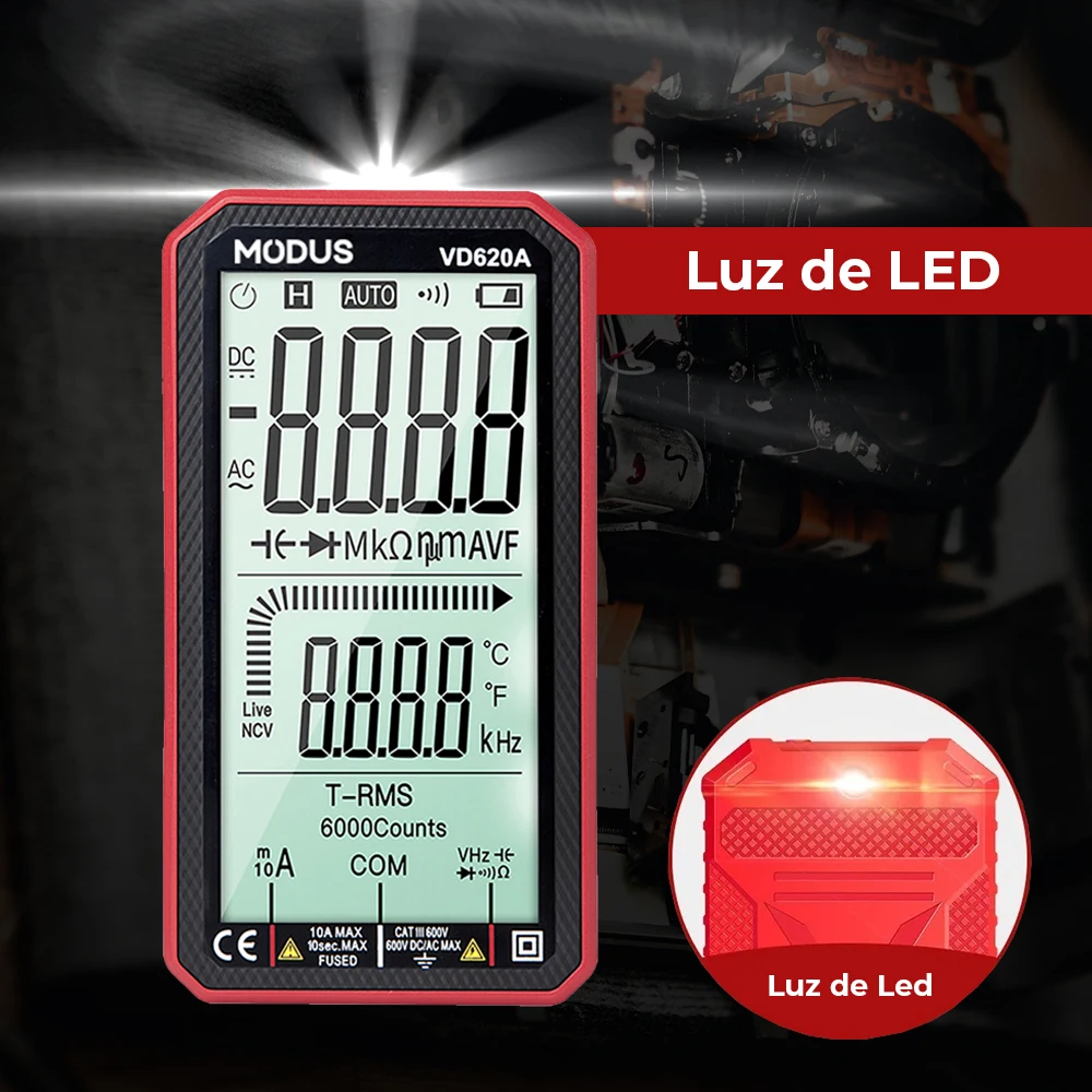 Profesional Smart AC/DC Multimeter Digital Penguji Multimeter Transistor 6000 Counts Rms Meteran Resistansi Suhu Diri