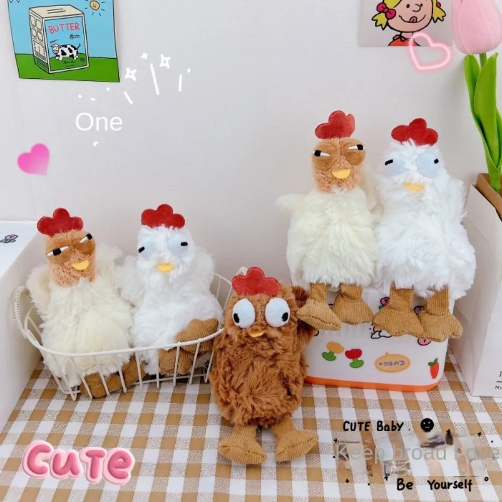 Chaveiro De Frango De Pelúcia De Borracha, Porta-chaves Animal De Ovo, Galinhas De Boneca De Simulação, Bip Cartoon, Acessórios De Bolsa De Escola
