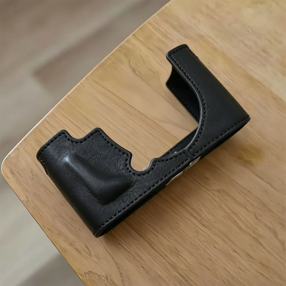 Genuine Cowbile Leather Camera Case Bag Handmade Half Body Bottom Cover For Leica CL