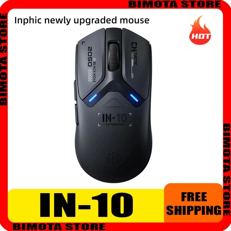 

Новая беспроводная игровая мышь INPHIC IN10P: 26K DPI, 8K Polling, 100M Clicks, PAW3395, 3 режима (BT/Wired/2.4G), легкая мышь в подарок