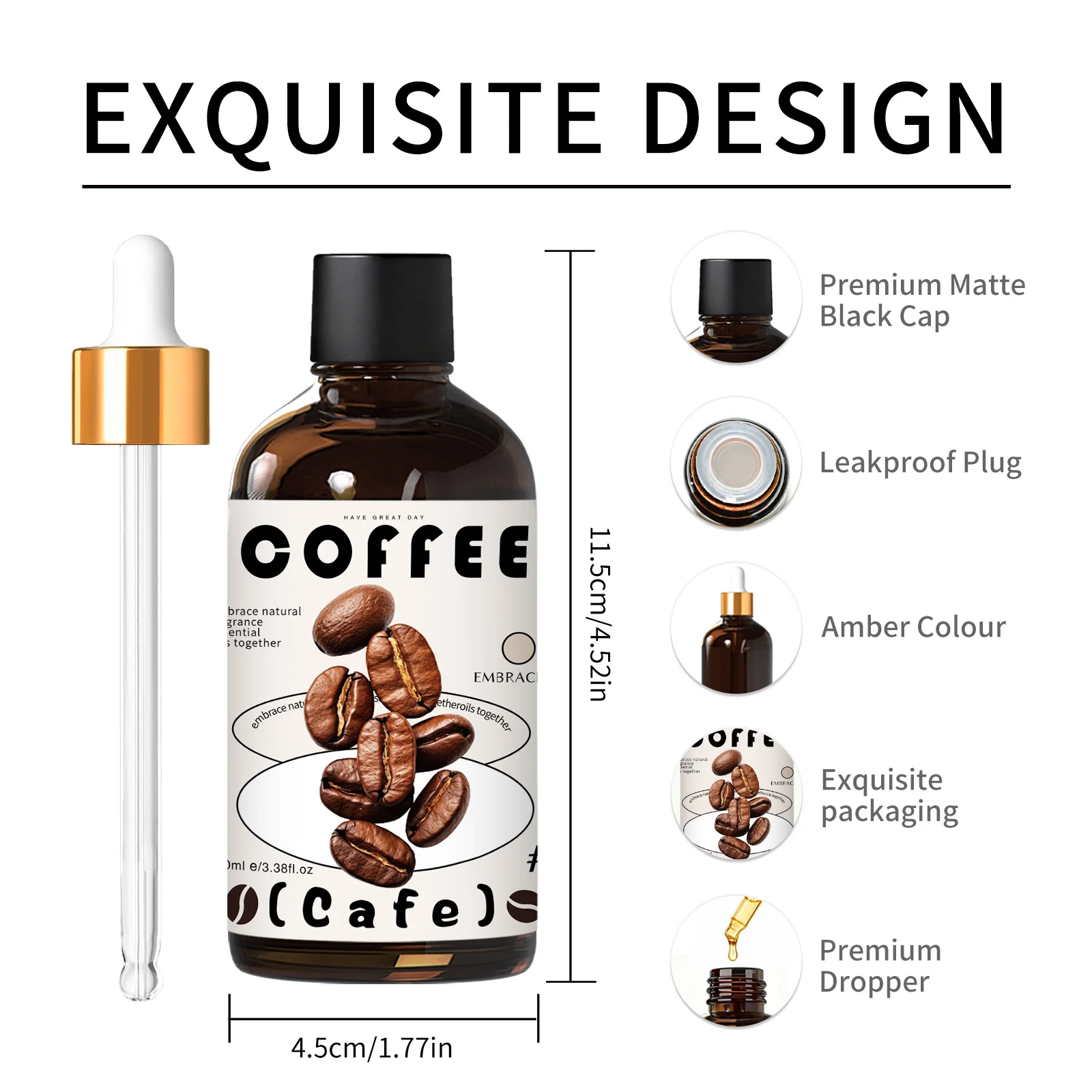 100ml Coffee Fragrance Oils Car Air Freshener Oil For Diffusers, DIY Projects, Candle Making, Gift for Friends