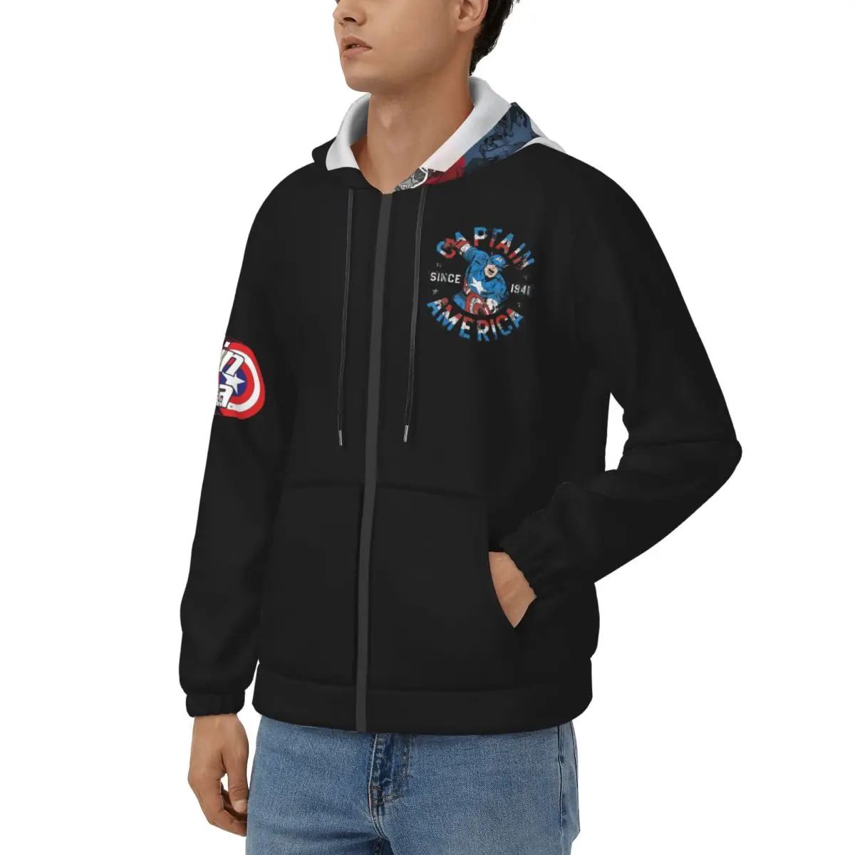 Since 1941 Essential Men Hoodie Disney Captain America Film Clothing  Vintage Hoodies Winter