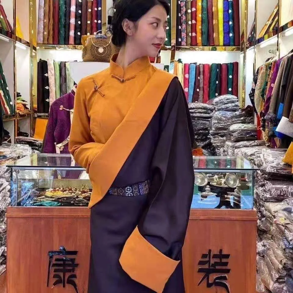 Chinese Tibetan Style Lapel Set Tibetan Robe Performance Tibetan Women's Style