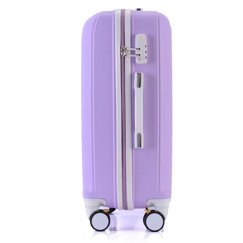 Valise violette résistante aux rayures de 26 pouces, Double tige, coque rigide en Abs avec point de verrouillage combiné
