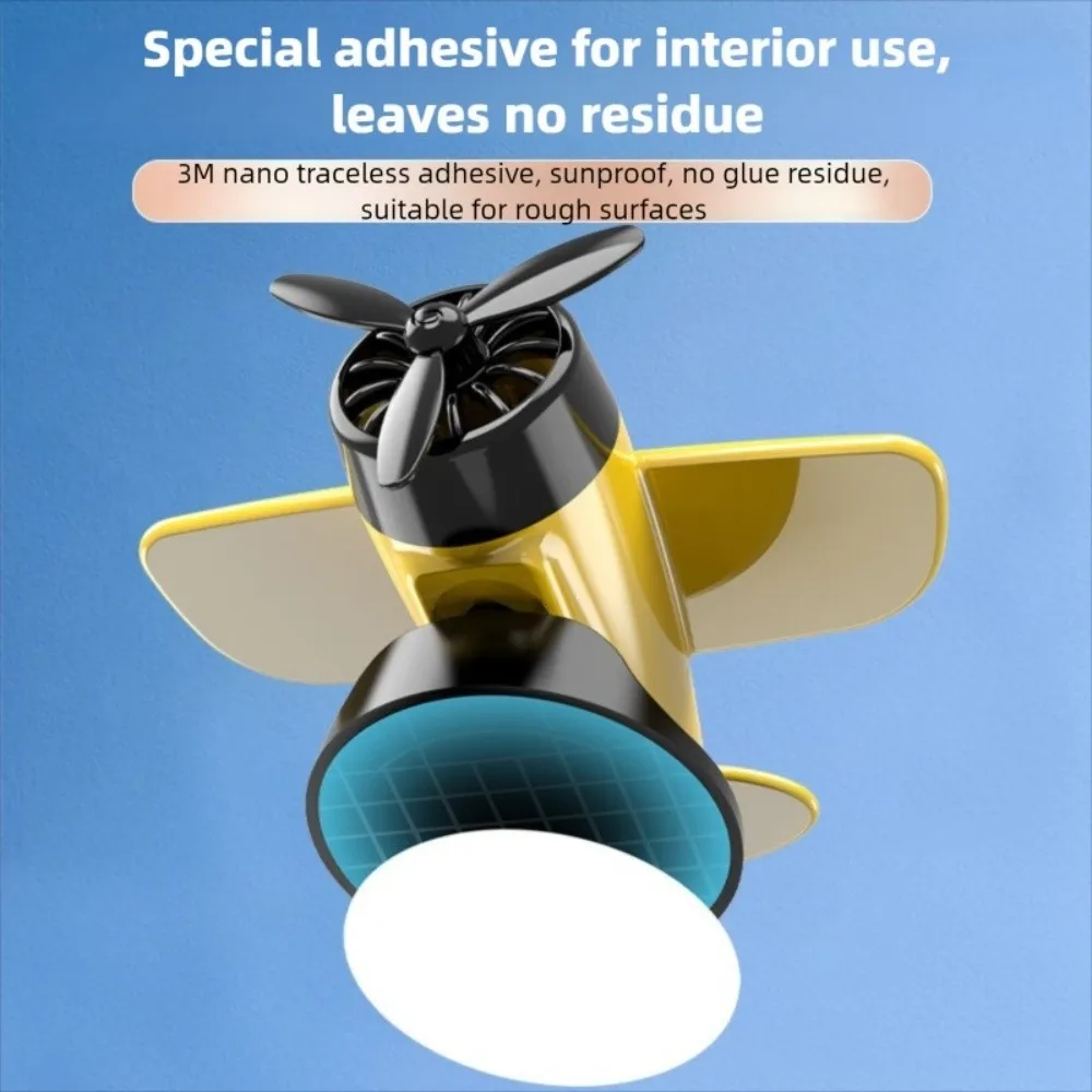 

360° Rotary Car Solar Airplane Ornaments Creative Mini Car Center Console Decorations Low-noise Sun-resistant