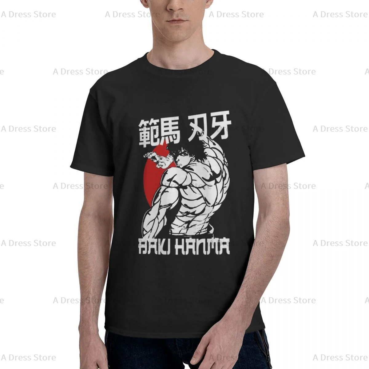 Baki Hanma The Grappler Heren T-shirt met ronde hals, Modern, Oversized print T-shirt, T-shirt met korte mouwen het hele jaar door Cadeau