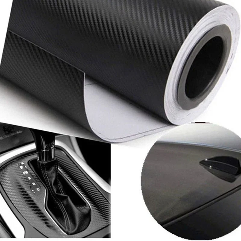 10 / 30/50x122cm Car 3D Carbon Fiber Roll Stickers Vinyl Film Auto Interior Motorcycle Decoration Films Accessories