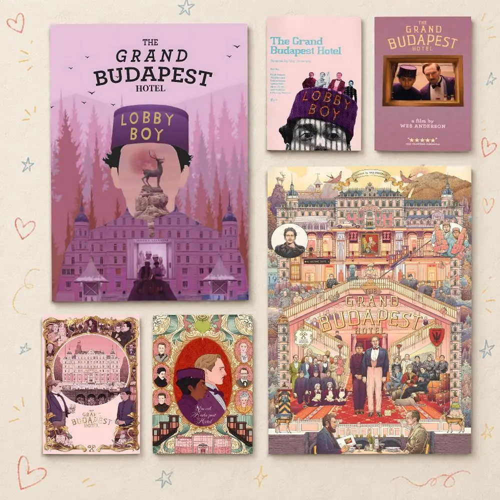 Movie T-The Grand Budapest Hotel Poster HD PP Waterproof Wall Decor for Living Room Bedroom Gaming Room Cafe Unique Gift