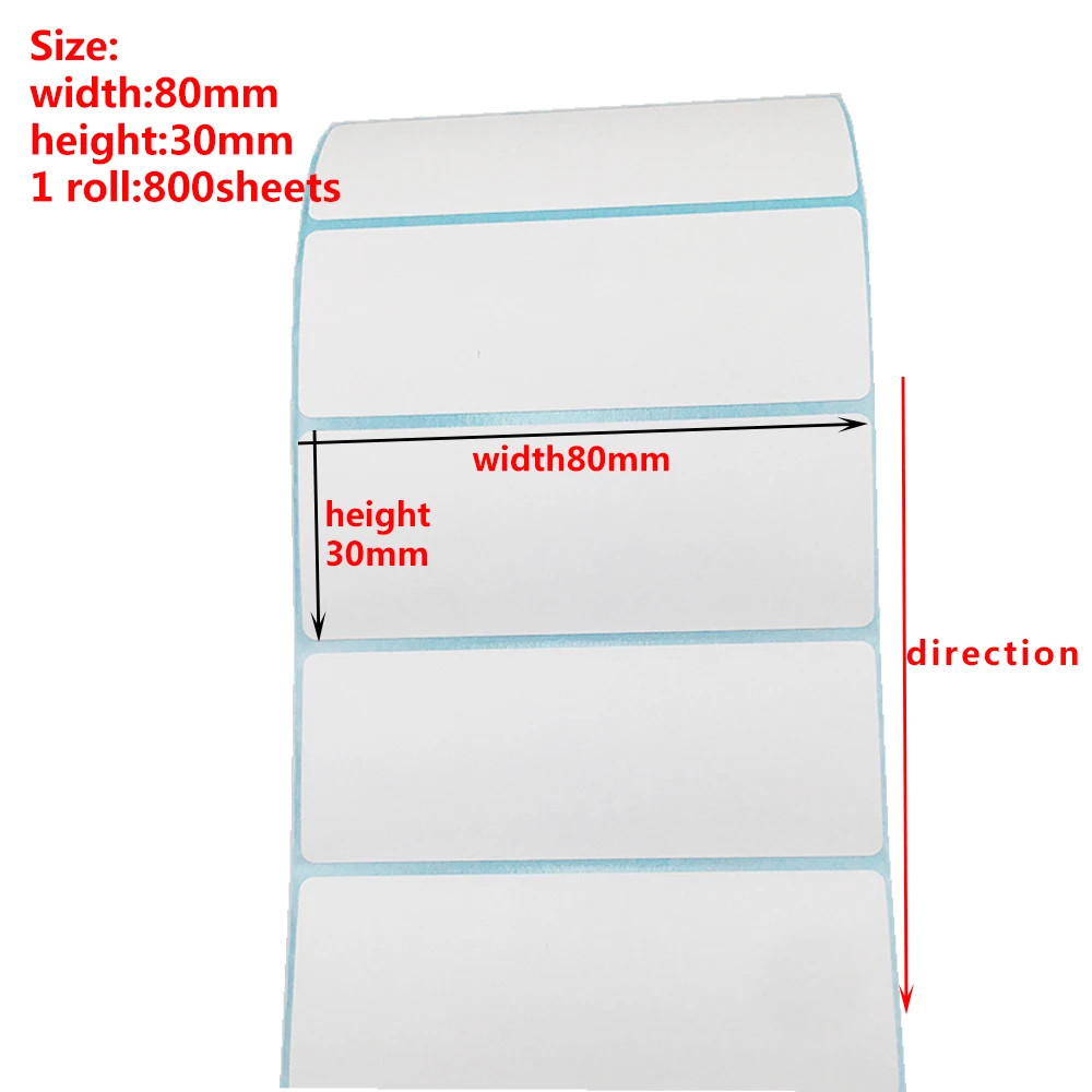80X30mm-800Pc Shipping Thermal Labels Printer All-Purpose Label Paper Sticker Self-adhesive Waterproof Oil-Proof Address Labels
