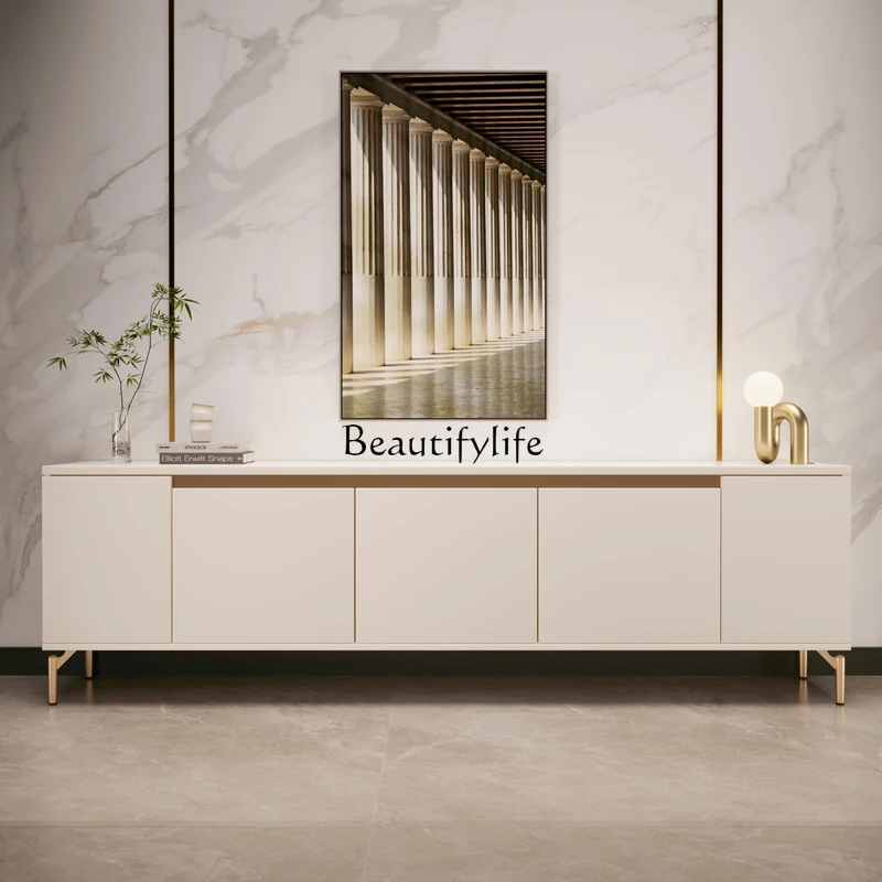 

French medieval cream style high-end TV cabinet