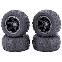 4PCS 85mm 12mm Hex Rubber Tires Wheels for SCY 16101 16102 16103 MJX Hyper Go 14210 16210 1/121/14 1/16 RC Monster Truck Upgrade