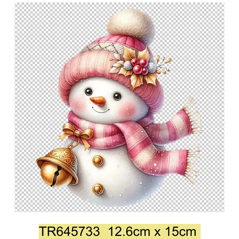 ملصق ضغط حراري مطبوع على ثلج الكريسماس ، مكواة على بقع ، ملصقات فينيل قابلة للغسل لنقل الحرارة للأطفال ملابس وقبعة فستان #6