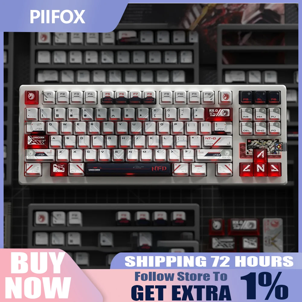 

PIIFOX Unicorn Keycaps PBT Thermal Sublimation Resin Transparent Customized Mechanical Keyboard Accessories for Wooting Keycaps