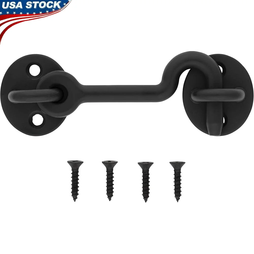 

Privacy Hook Matte Black Sliding Door Hardware Pack of 2 Metal Door Mount Privacy Function Home Improvement Accessories