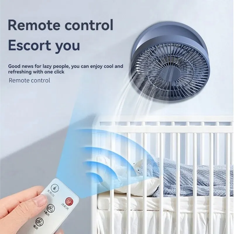 Digital Folding Shake Head Desktop Fan Remote Control for Home USB High Wind Desktop Wall Mounted Fan Three Speed Timing