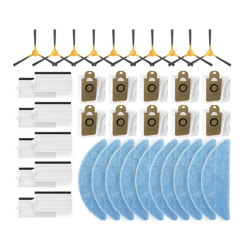 Popular para abir r30 robô aspiradores rotação borda escova lateral hepa filtro mop panos pano saco de pó peça reposição acessório substituição