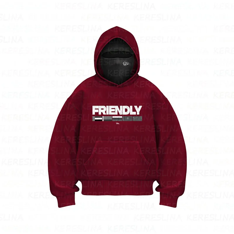 Ins trendy brand double hat unique design hooded pullover hoodie autumn and winter new item unisex loose Y2K hoodie