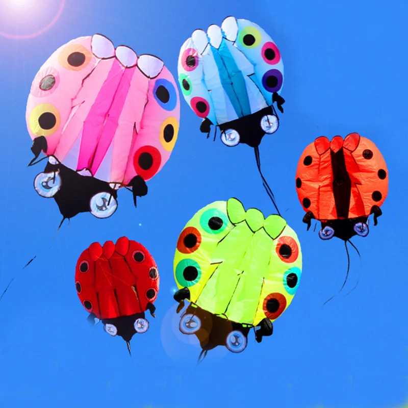 free shipping large ladybug 3D soft kite outdoor flying toy for adults paraglider professional kite drachen steigen windsock fun