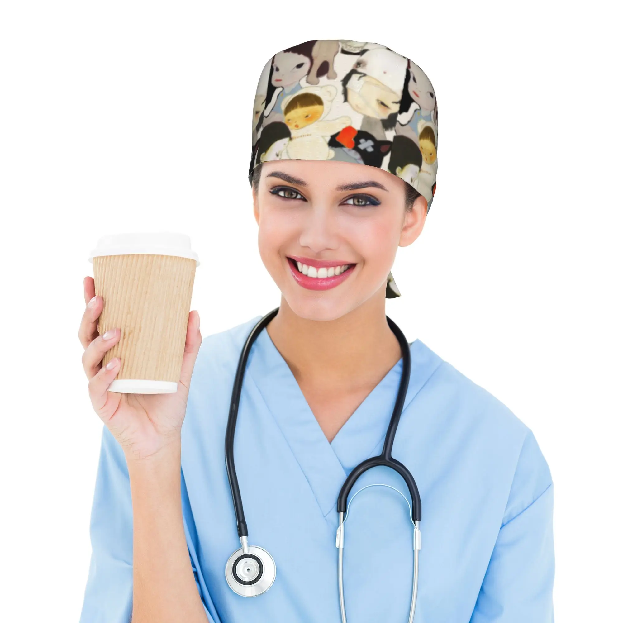 bone-cirurgico-personalizado-y-yoshitomos-nara-touca-medica-unissex-para-enfermeiros-chapeu-de-trabalho-para-hospital-e-farmacia