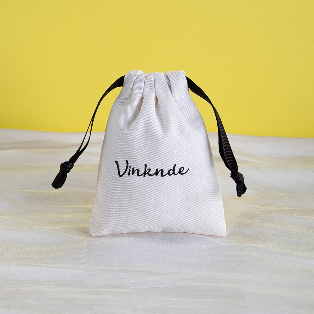 weikende Cotton Canvas Jewelry Gift Bags Drawstring 100 Pack 4