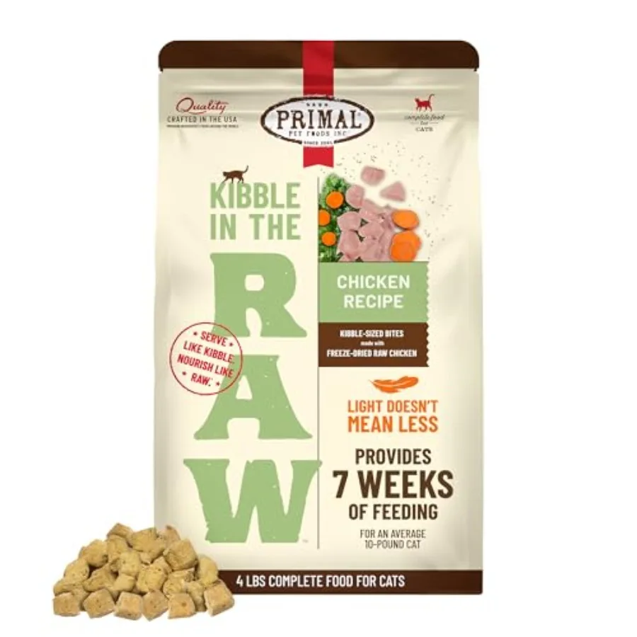 

Primal Kibble in The Raw Freeze Dried Cat Food Scoop and Serve Made with Raw Protein Whole Ingredient Nutrition Crafted in The