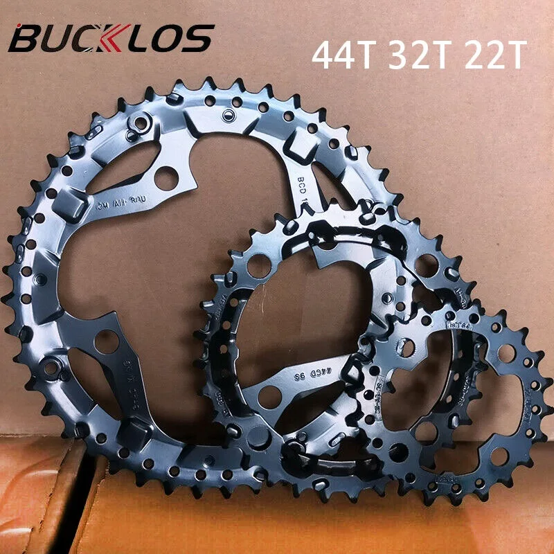 BUCKLOS Bicycle Chainring 104/64BCD MTB Chainwheel 24T 26T 28T 32T 38T 42T 44T Narrow Wide Star Road Bike Crown 2*10S 3*10S 3*9S