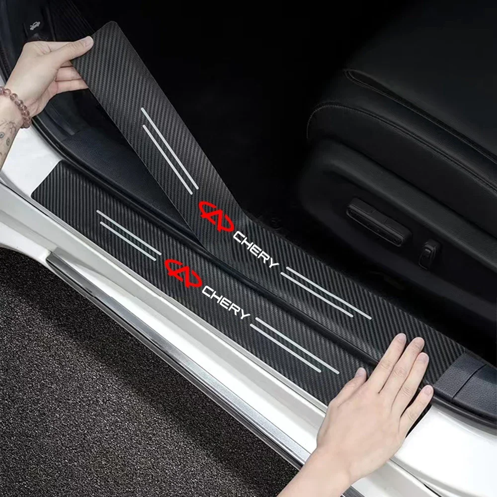 Car Door Sill Protector Sill Scuff Plate Door Entry Guard Threshold Protector For Chery Tiggo 5x 7 8 8 Pro 3x Arrizo 5 Arrizo 8