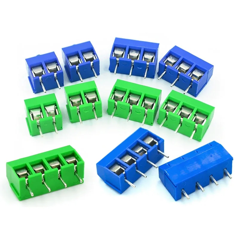 10Pcs KF301 KF301-2P 3P 4P 5mm Screw Wire Terminal Block Pitch 5.0mm Straight Pin Spliceable Plug-in PCB Cable Connector