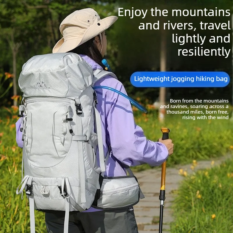 Waterproof 35+5L Hiking Backpack with Suspension System Outdoor Trekking Rucksack with Rain Cover for Camping Mountaineering