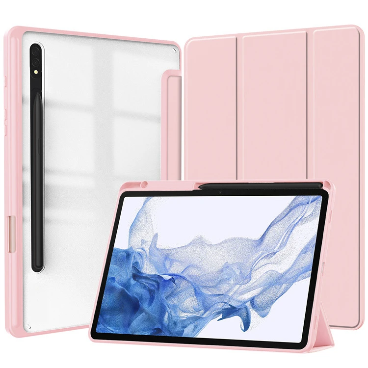 Transparente Hybrid-Hülle für Samsung Tab S7/S8/S9 FE, Durchsichtige PC-Rückseite mit Weichem TPU-Stoßfänger, Stoßfeste Abdeckung – Detail 14