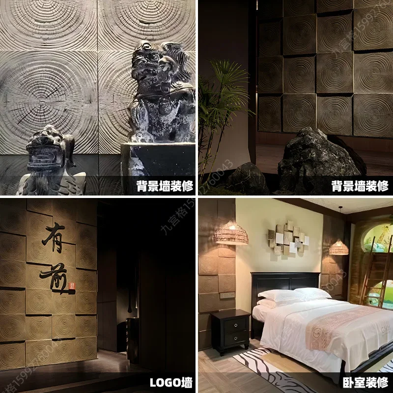 PU annual ring wood light cement component cultural stone simulation wood Background wall wood grain brick exterior wall brick - Image 3