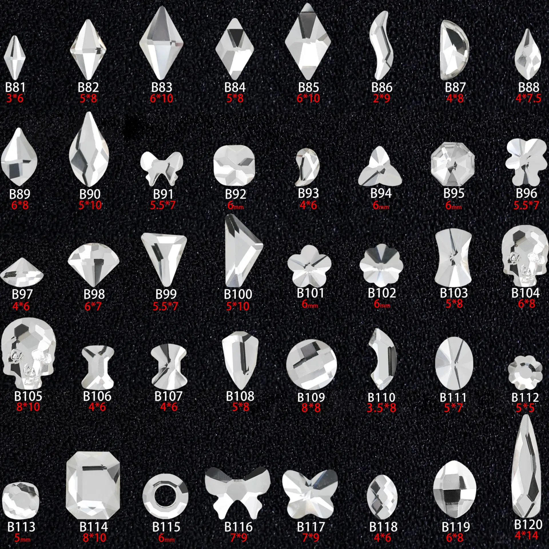 200pcs/lot White Flat Shaped Rhinestones Strass Gems Decorations Nail Art Professionals Supplies Nails Jewelry Manicure Charms