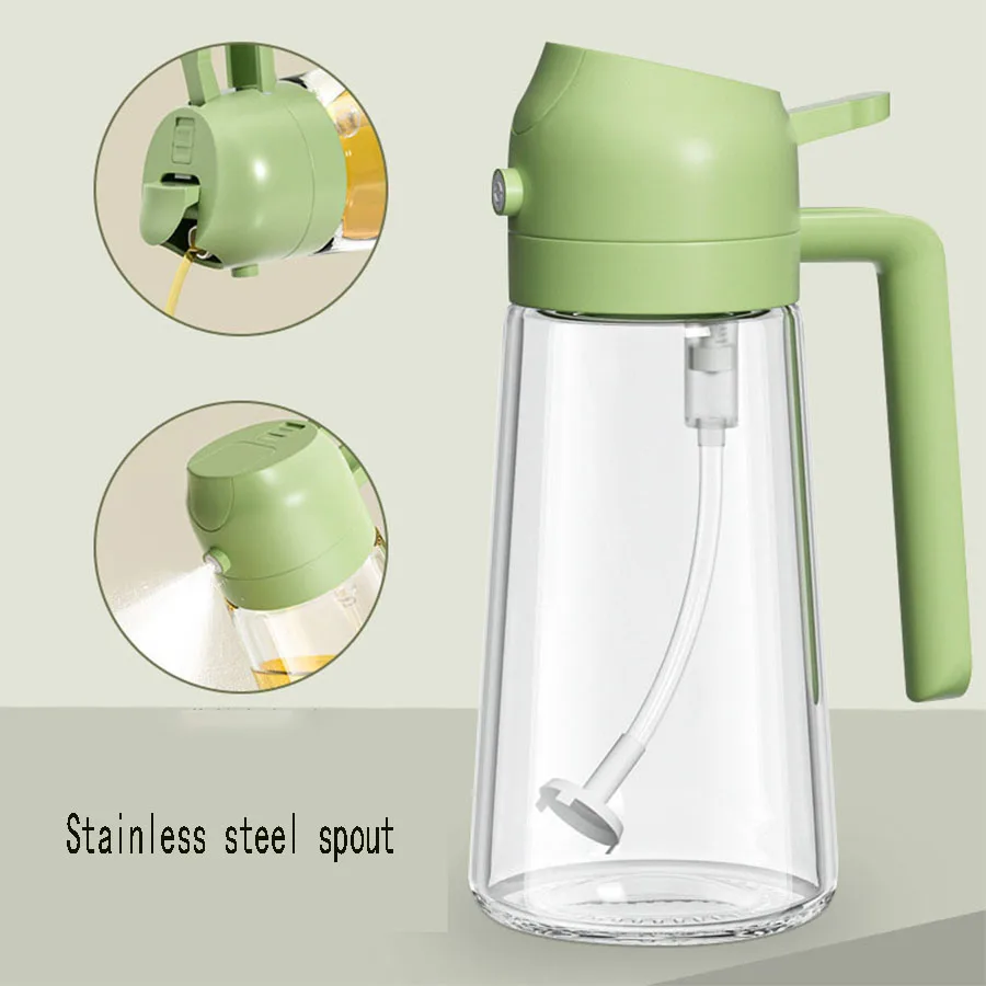 2in1 500ml Glass Oil Sprayer Oil Spray Bottle Oil Tank BBQ Kitchen Baking BBQ Picnic Kitchen Tools for Businesses