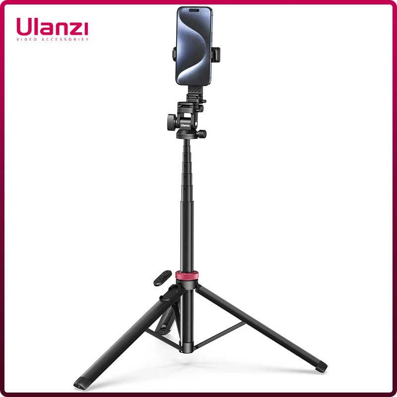 

Ulanzi MT-78 1.85M Quick Release Tripod with Remote Phone Holder Cold Shoe Mount 1/4'' for Phone Camera Video Light Flash Mic