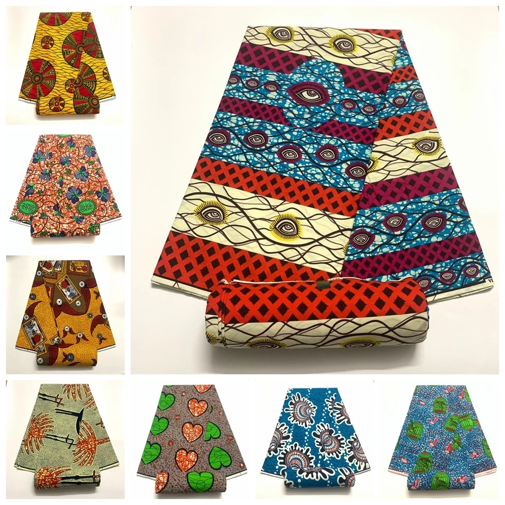 African Wax Fabric Lastest Prints 100% Cotton sewing Material High Quality Pagne Nigeria Ankara Printed fabric For Sewing Dress