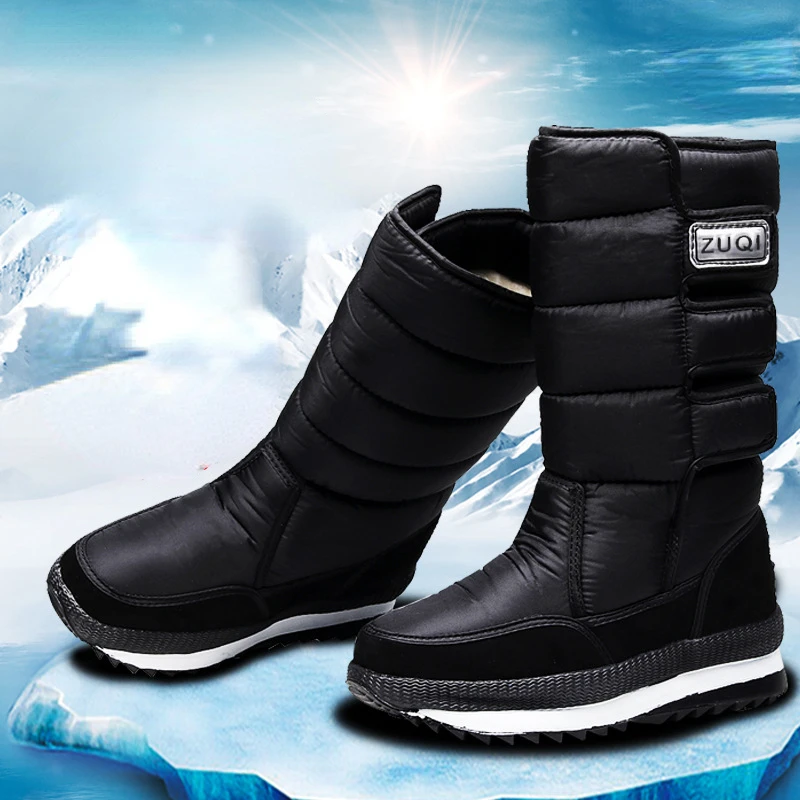 Boots Men Platform Men Snow Boots for Man Shoes Thick Plush Waterproof Slip-resistant Winter Keep Warm Shoes Plus Size 34 - 47