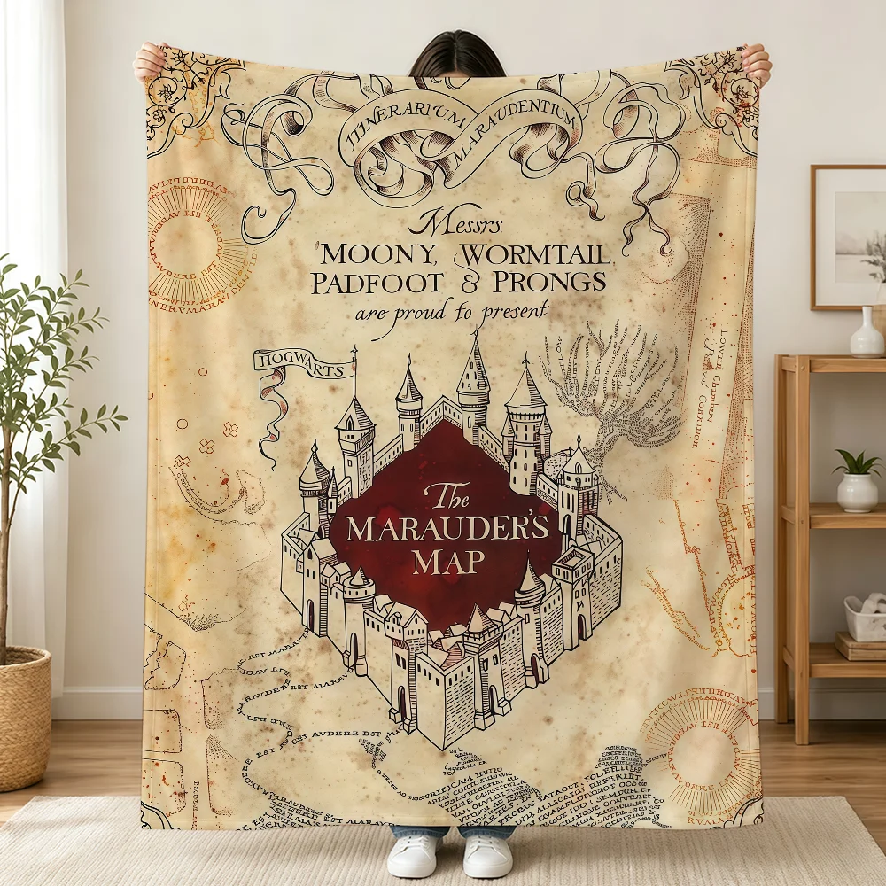 H-HarryS P-PotterS Decke, bedrucktes Flanell, weich, warm, gemütlich, für die Jahreszeit, zum Nickerchen, für Bett, Sofa, Reisen, Camping, Geschenk für Erwachsene und Kinder – Detail 7