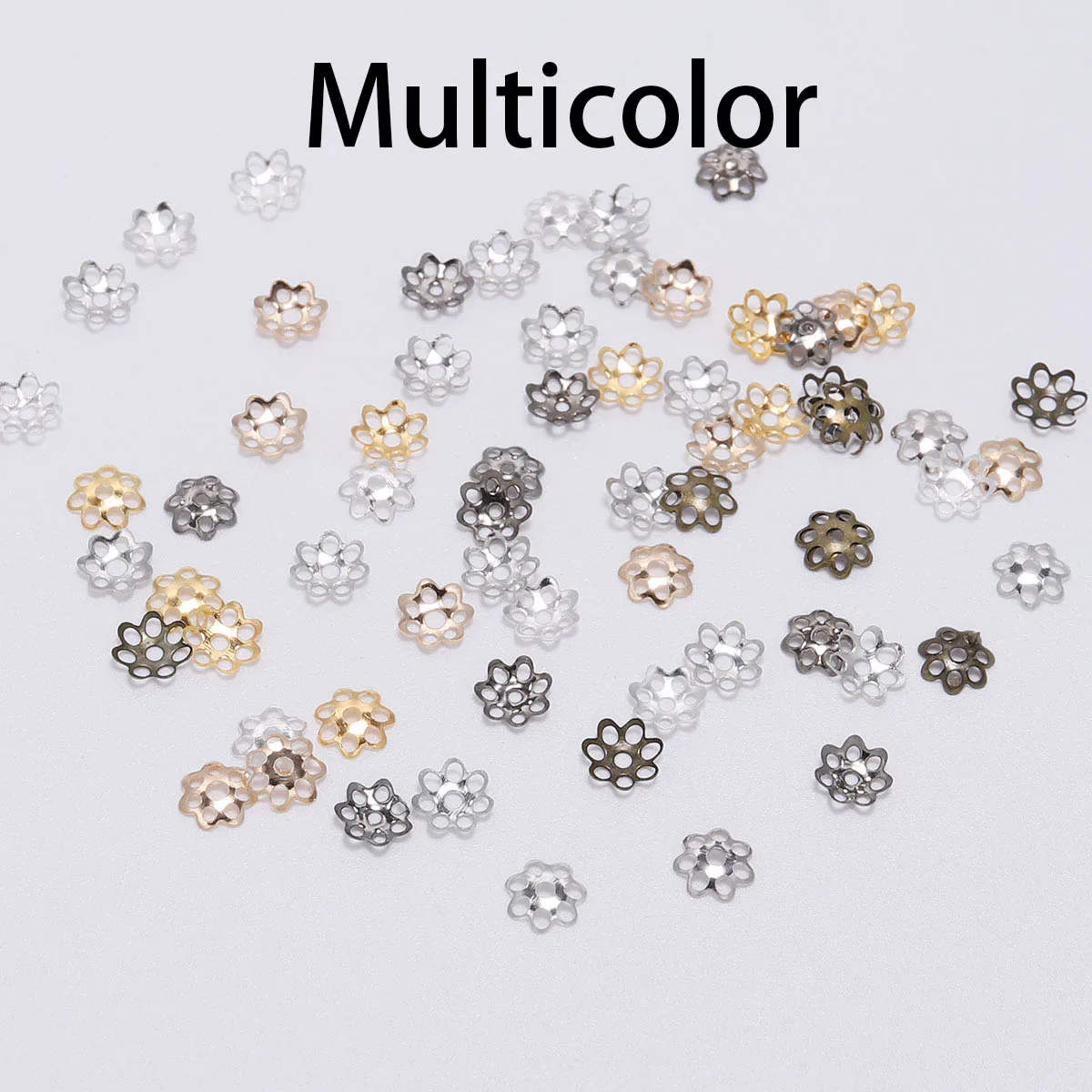 600pcs/Lot 6mm Hollow Flower Metal Filigree Loose Spacer Bead Caps Cone End Filigree For Diy Jewelry Finding Making Supplies