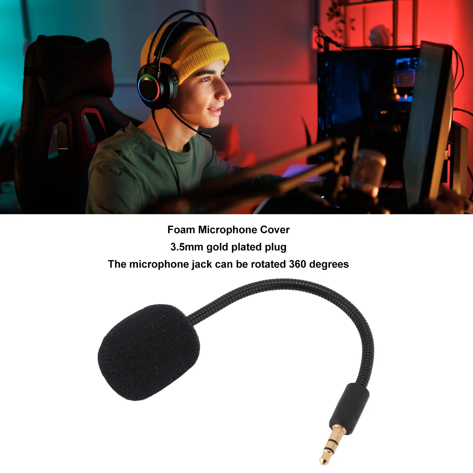 Gaming Headset Microphone Professional Plug and Play 3.5mm Jack Replacement Mic for Razer Barracuda X Game Earphone Microphone