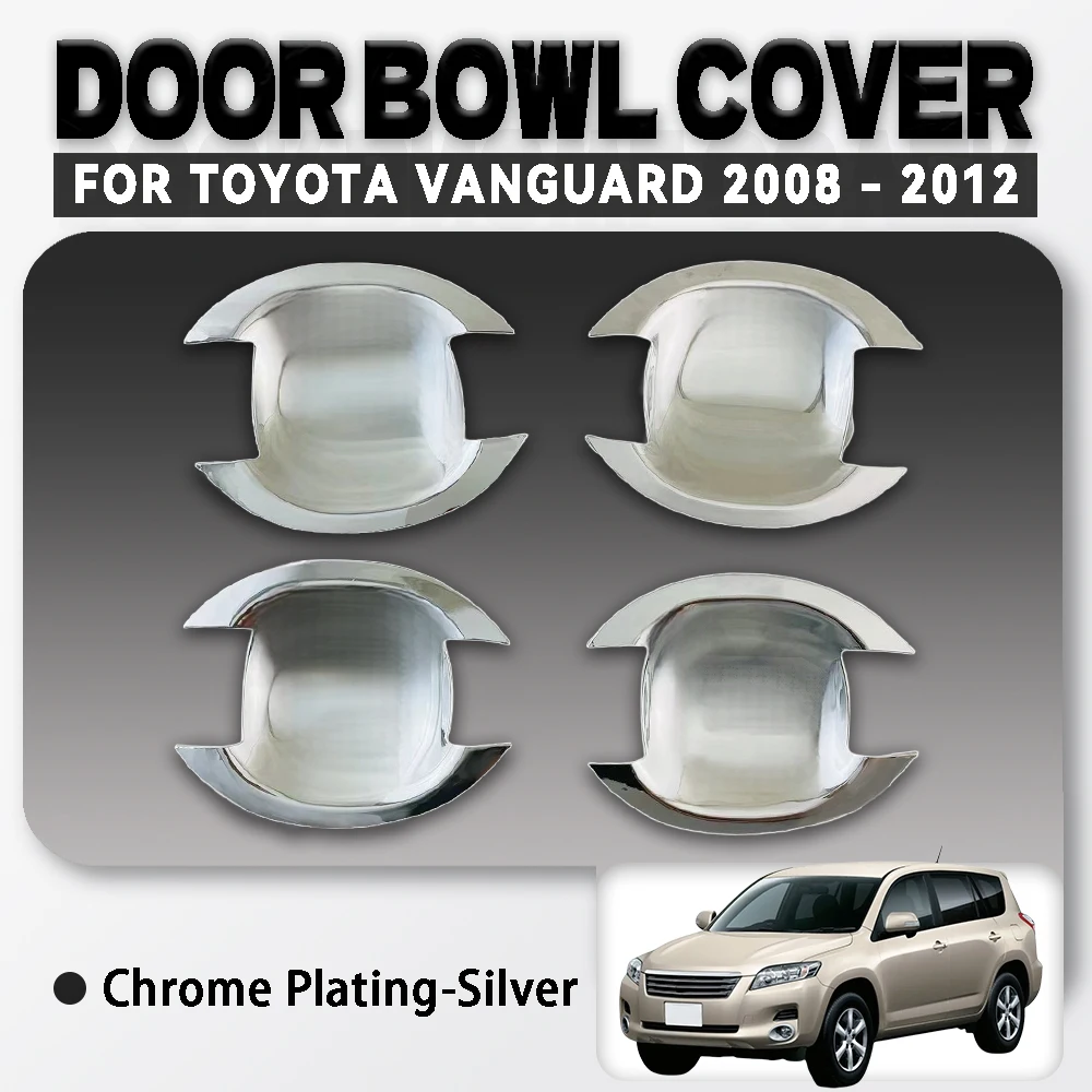 

For Toyota vanguard 2008 2009 2010 2012 Abs Chrome Plated Silver Car Dorr Bowl Lamp Cover Trim Car Accessories Exterior Decorate