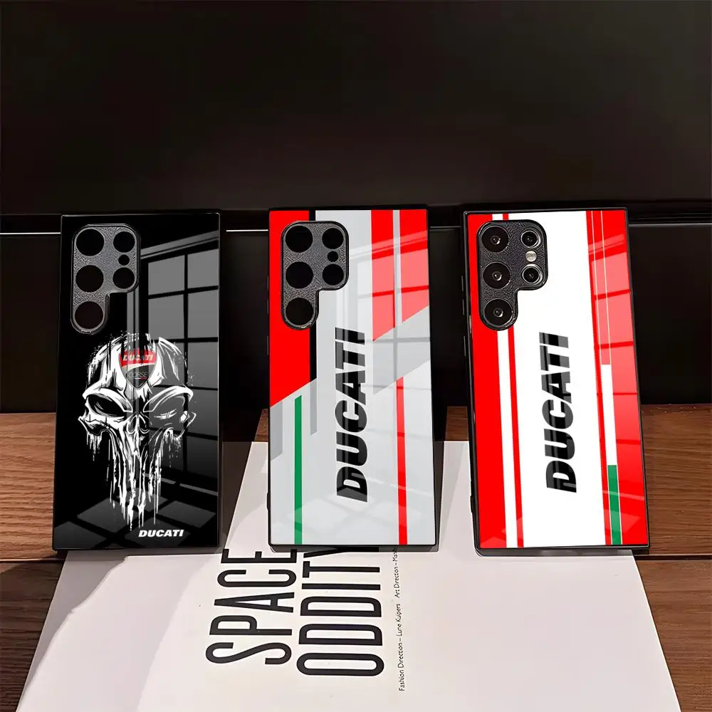 Motorrad-Rennsport D-Ducaties Handyhülle für Samsung S26 Ultra S25 Edge Ultra S23 S22 S21 Ultra Plus S24 Fe A57 A37 Glasabdeckung