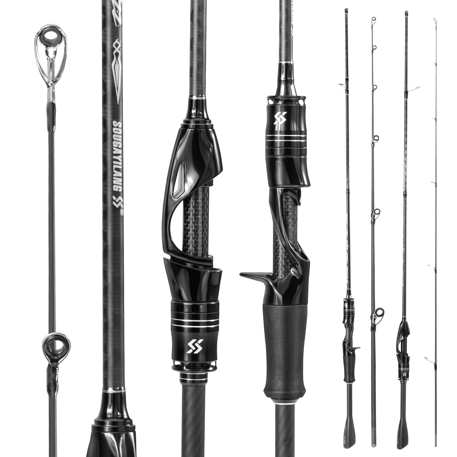 

Sougayilang Casting Спиннинговая удочка 1,8 м Сверхлегкая удочка из углеродного волокна, 2 секции с ручкой из ЭВА, удочка для приманки