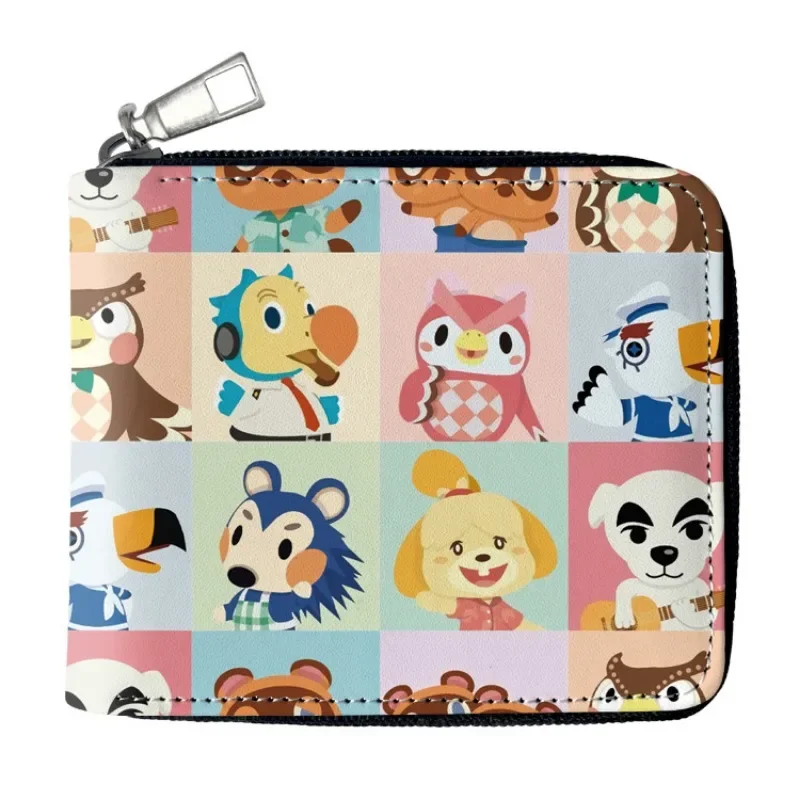 Portafogli con cerniera Anime Animal Crossing per le donne portamonete in pelle PU cartone animato per le donne portafoglio carino porta carte